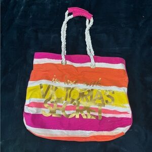 Victoria’s Secret Colorful Canvas Beach Medium Tote